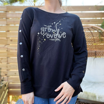 Grow & Evolve | Black Sweater | Large