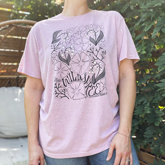 Wild & Free | Heather Pink Tee | XL