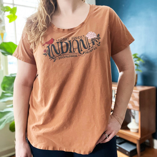 Home Sweet Indiana | Golden Brown Tee | XL