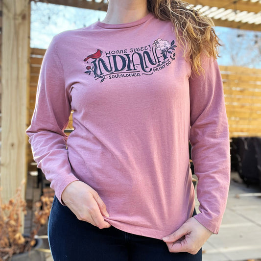 Home Sweet Indiana | Pink Long Sleeve | Medium