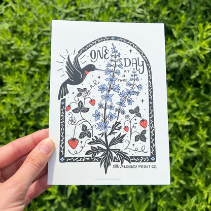 Postcard | July Birth Flower | Larkspur