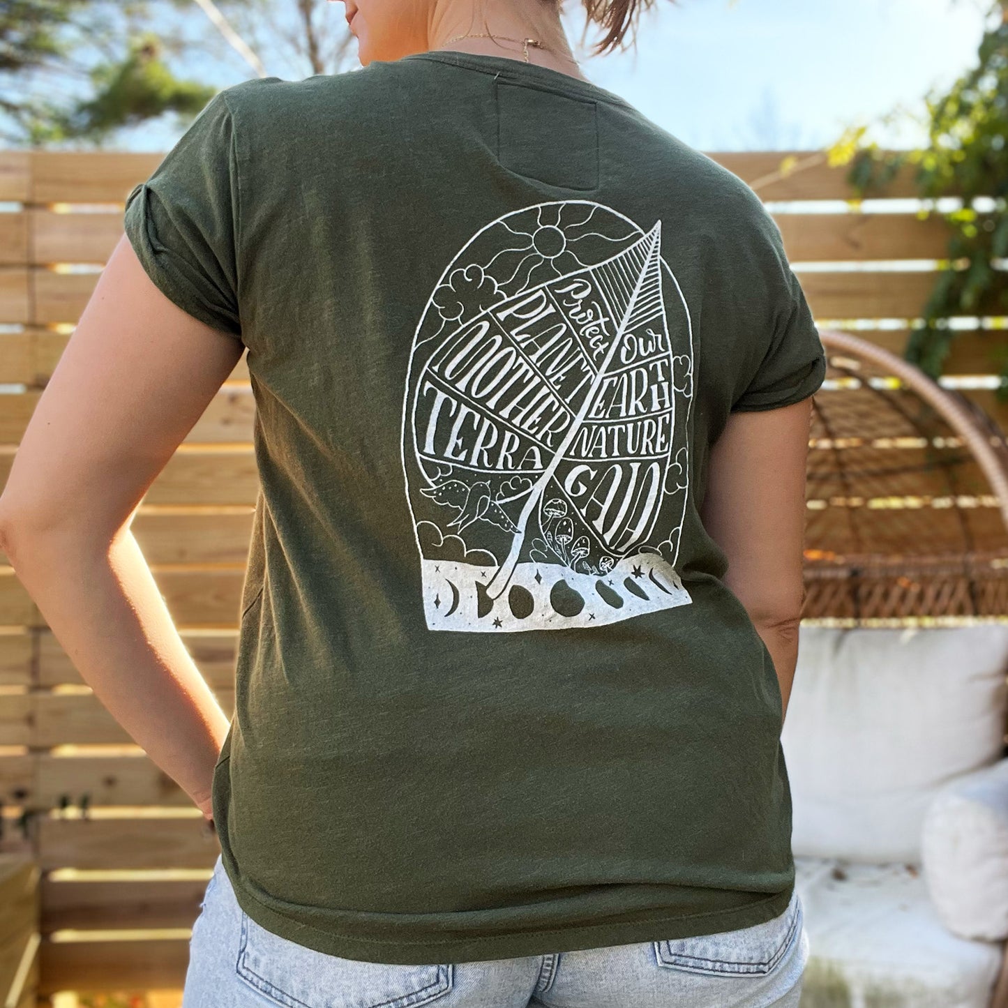 Protect Mother Nature | Forest Green Tee | Large