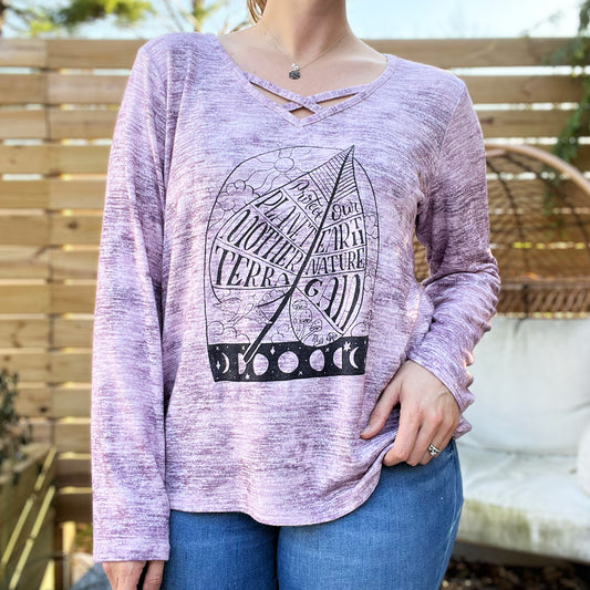 Protect Mother Nature | Heather Purple Long Sleeve | XL