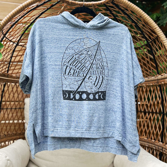 Protect Mother Nature | Oversized Blue Hoodie Tee | Small