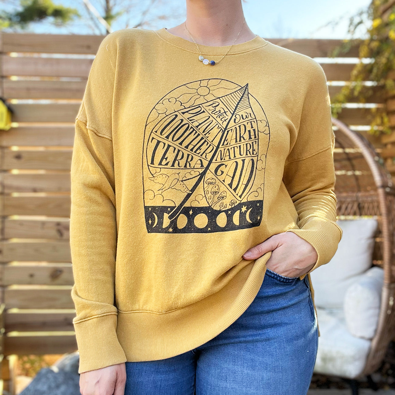 Protect Mother Nature | Mustard Sweater | Medium