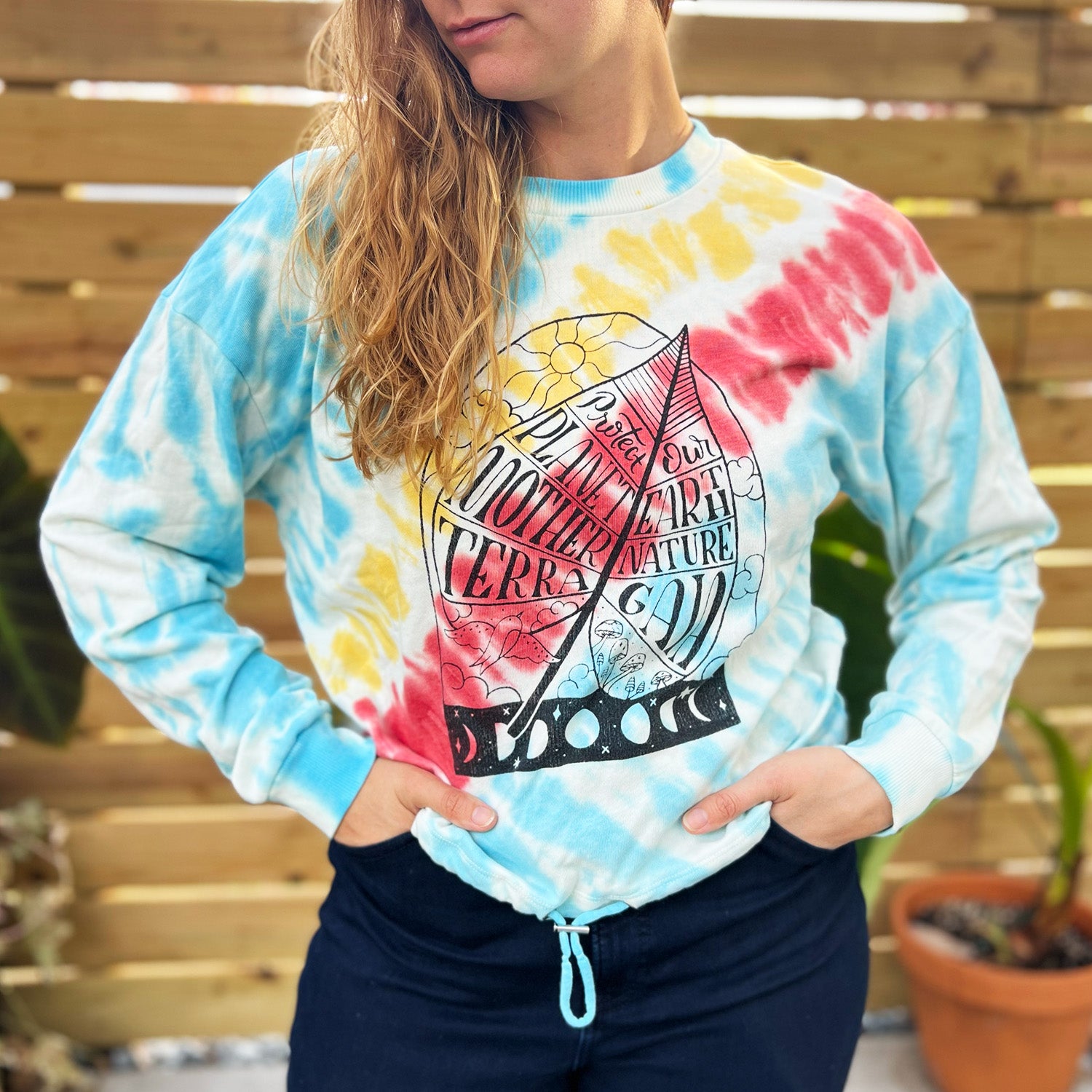 Protect Mother Nature | Tiedye Sweater | Large.