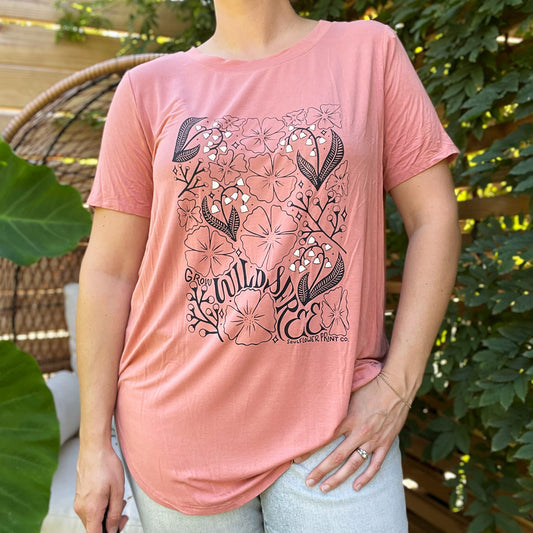 Wild & Free | Pink Clay Tee | 2X