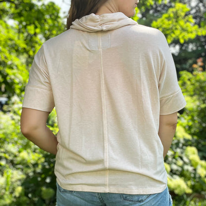 One Day at a Time | July Birth Flower | Light Pink Cowl Neck Top | Medium