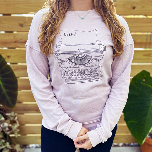 Typewriter | Pink Sweatshirt | Medium.