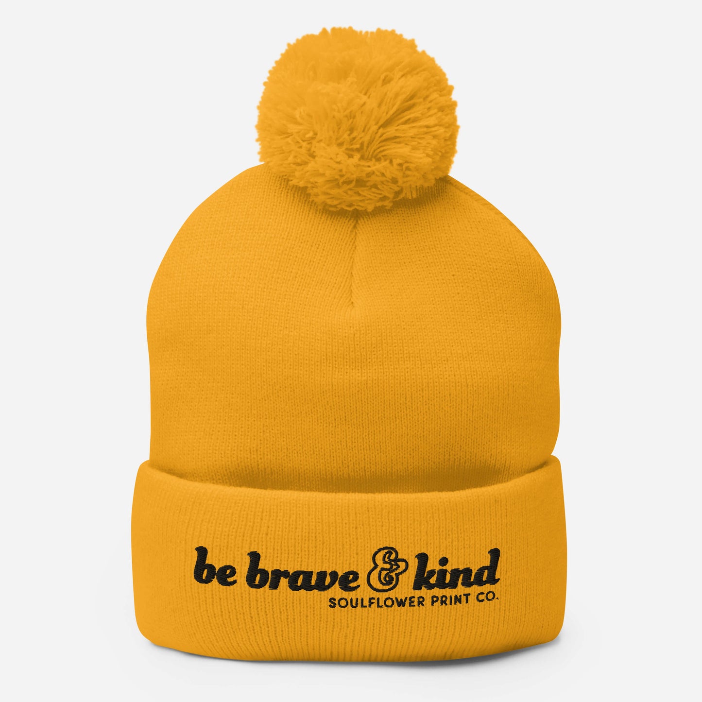 Pom-Pom Beanie | Be Brave & Kind
