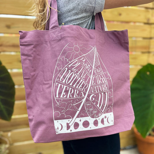 Protect Mother Nature | Purple Tote Bag.