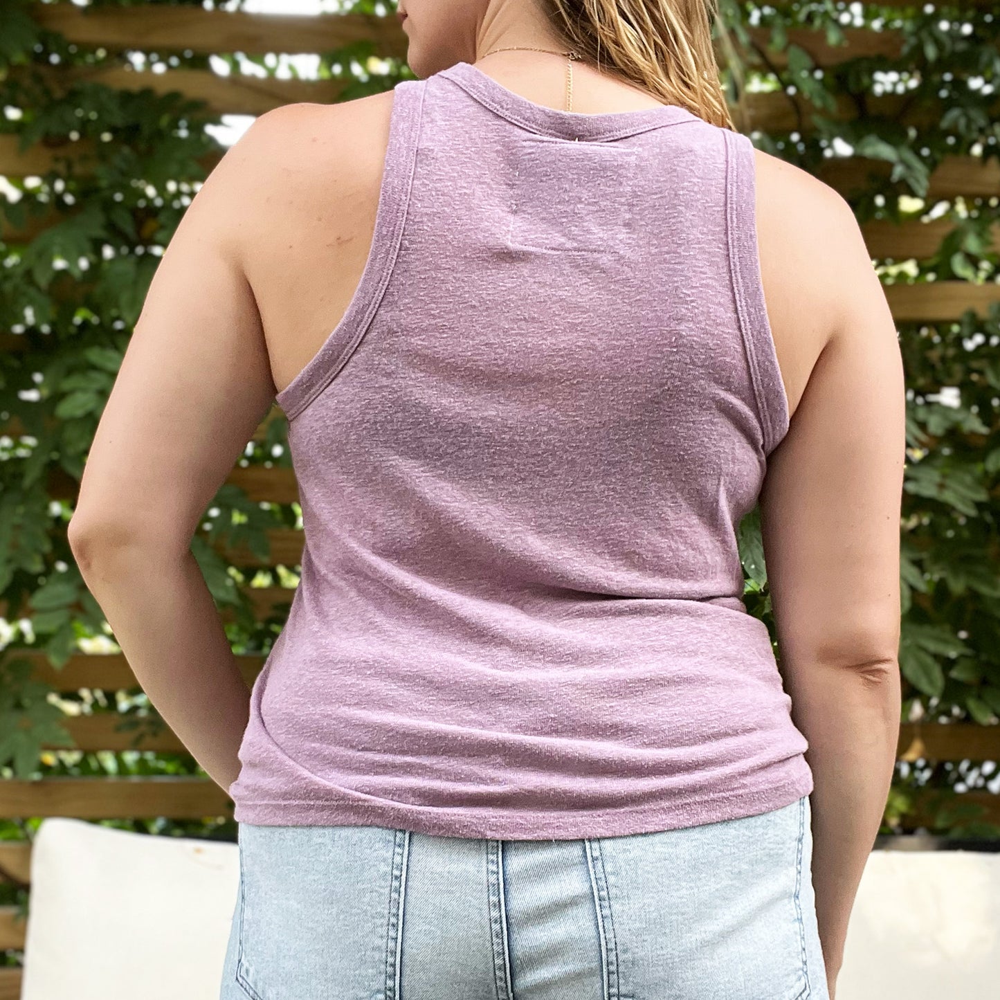 Typewriter | Purple Tank Top | Medium