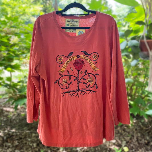Stronger Together | June Birth Flower | Red Long Sleeve | XL