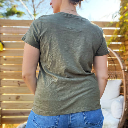 Protect Mother Nature | Screenprinted Thrifted Olive Green Tee | XL