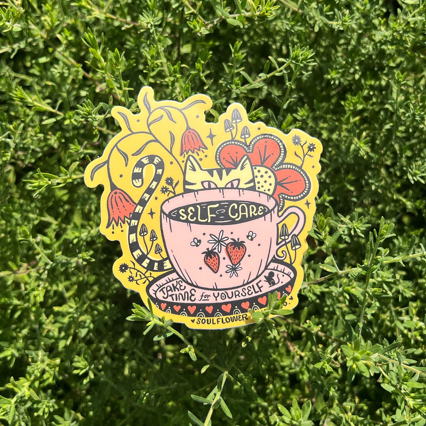 Vinyl Sticker | Self Care Cat