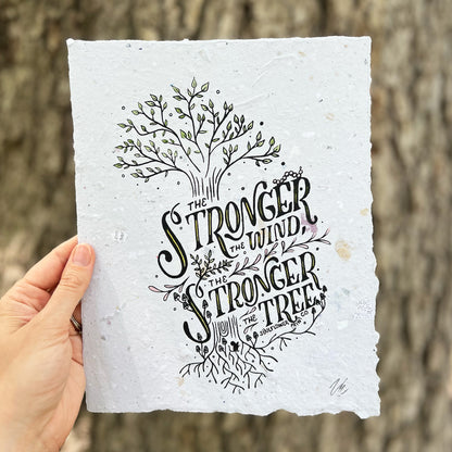 Handmade Paper Poster | Strong Tree