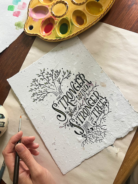 Handmade Paper Poster | Strong Tree