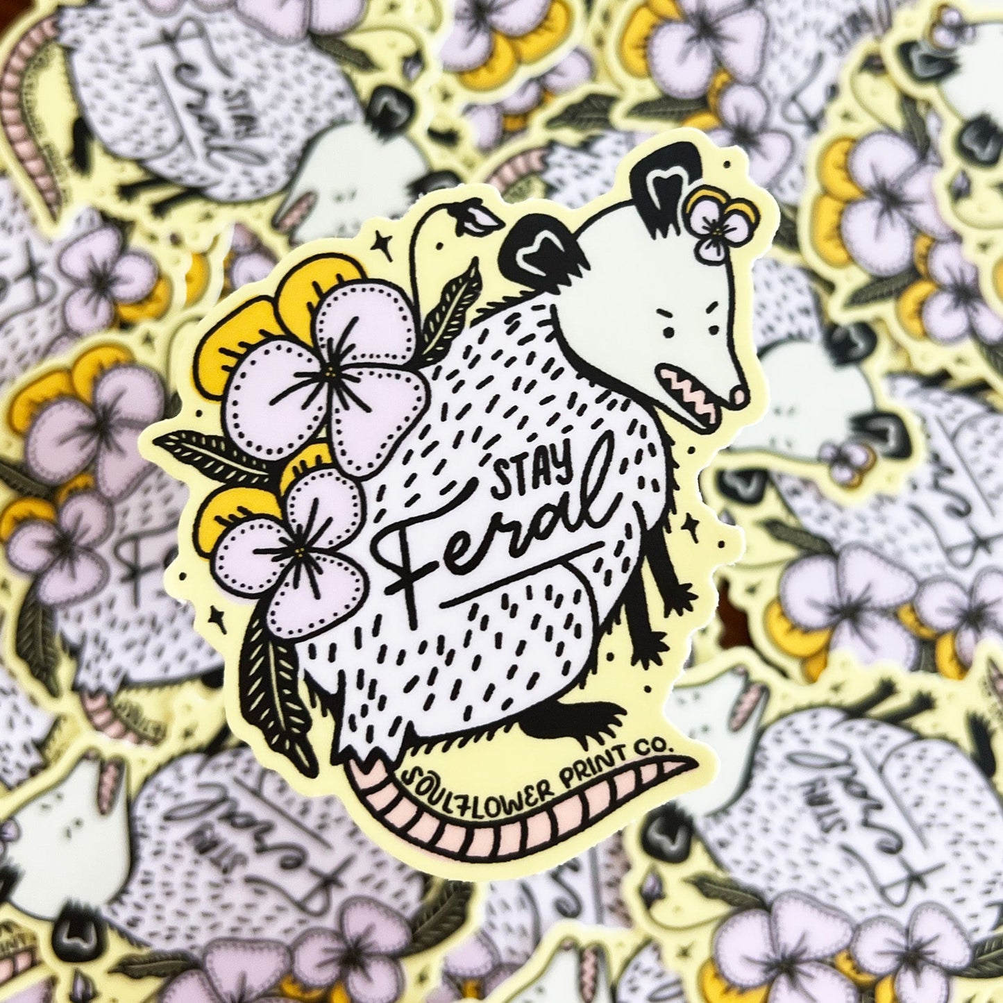 Vinyl Sticker | Stay Feral Opossum