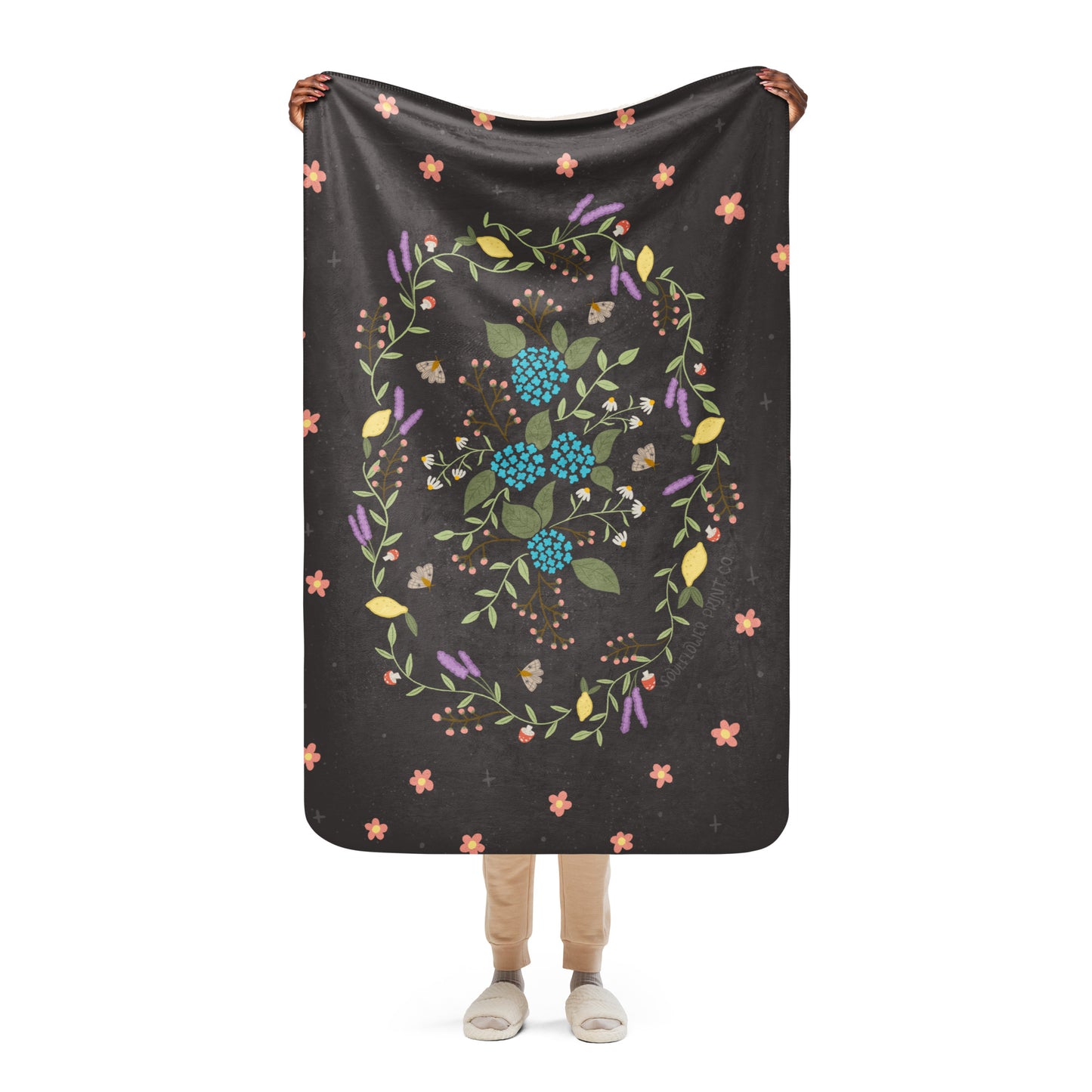 Sherpa Blanket | Hydrangea Bouquet | Dreamy Botanical Collection