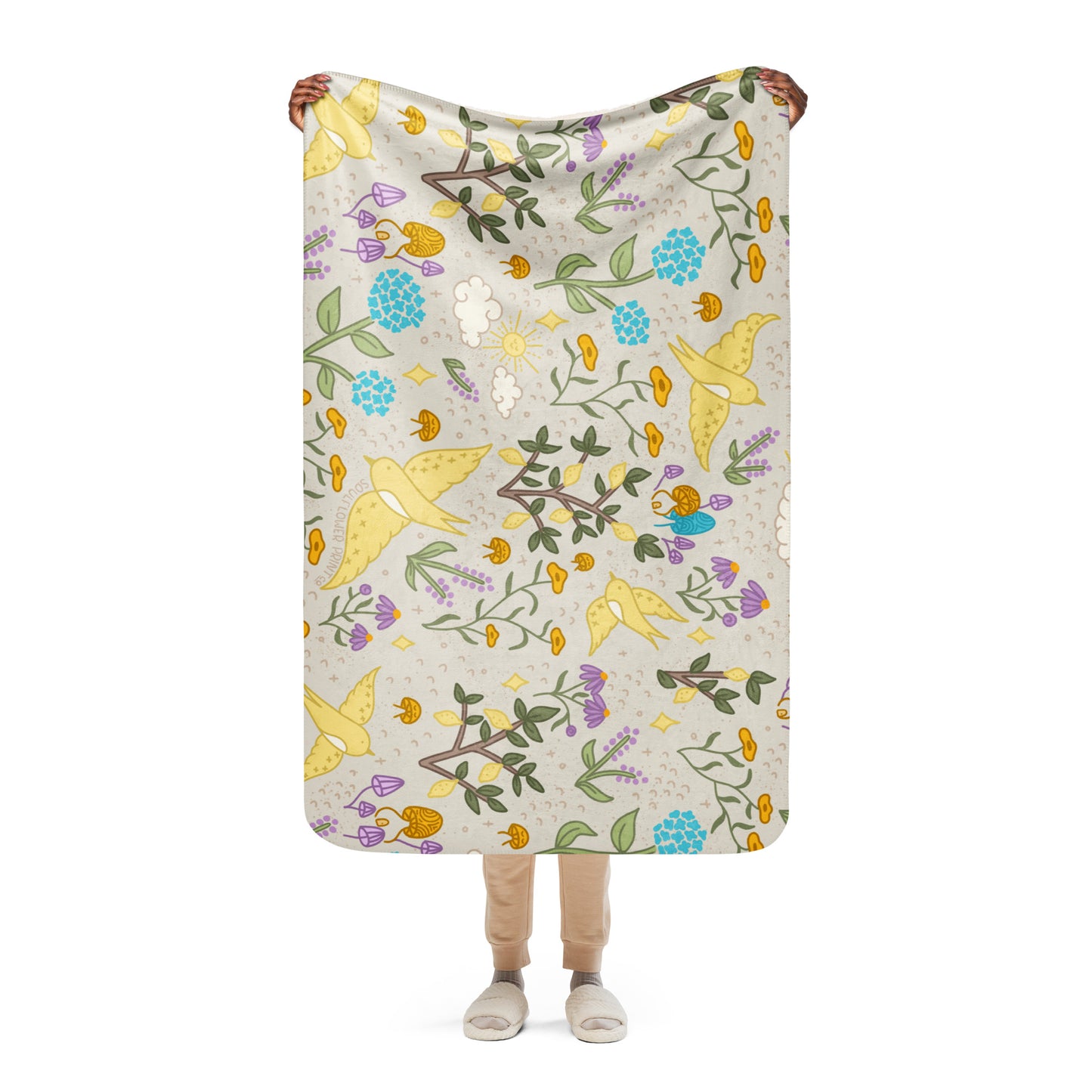 Sherpa Blanket | Wings & Woodlands | Dreamy Botanical Collection