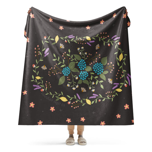 Sherpa Blanket | Hydrangea Bouquet | Dreamy Botanical Collection