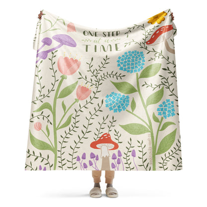 Sherpa Blanket | One Step at a Time | Dreamy Botanical Collection
