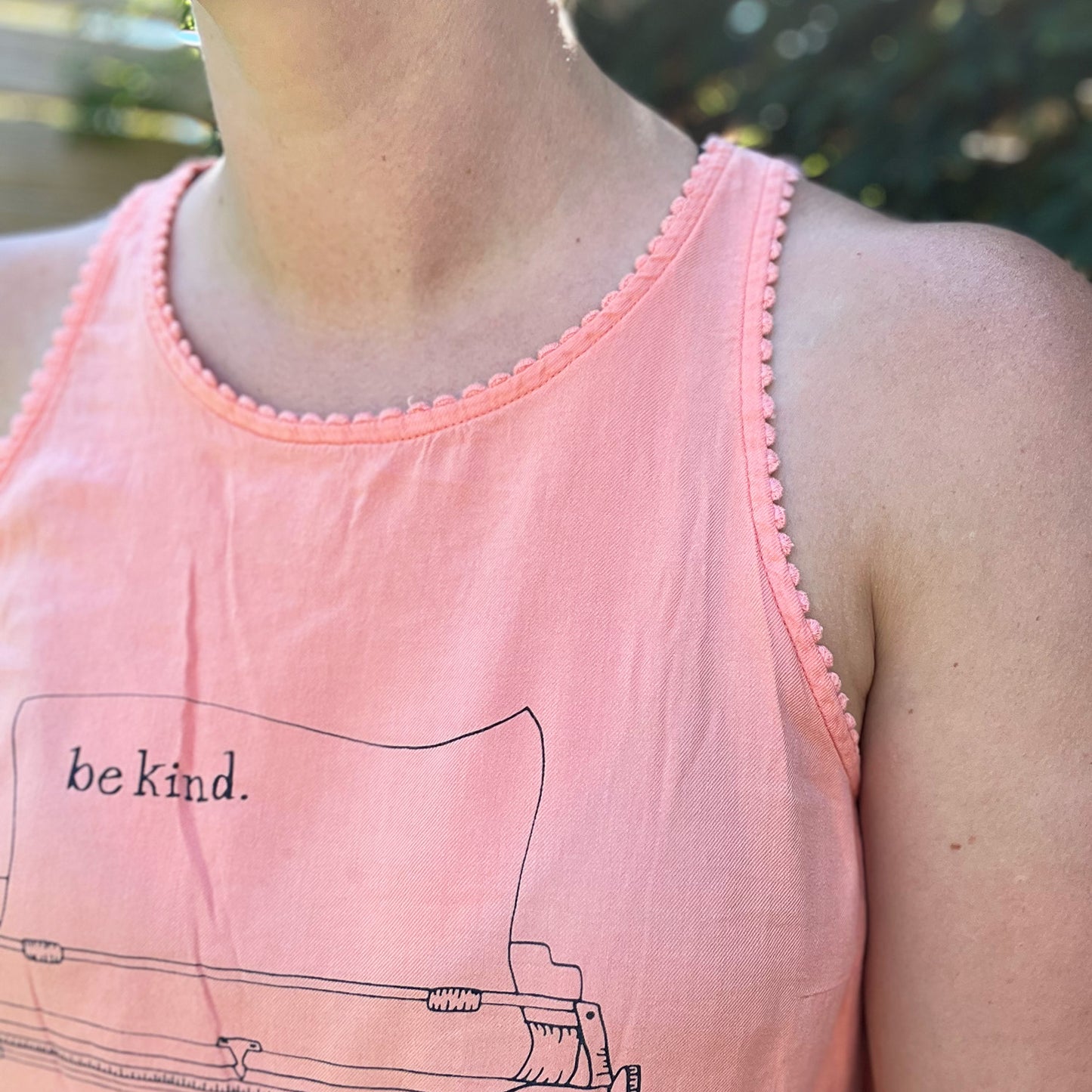 Typewriter | Pink Tank Top | Medium