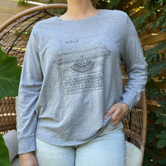 Typewriter | Gray Long Sleeve | 2X