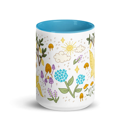 Ceramic Mug with Blue Accent | Wings & Woodlands | Dreamy Botanical Collection
