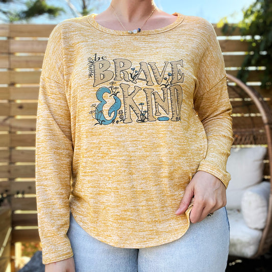 Brave & Kind | Yellow Long Sleeve | Large