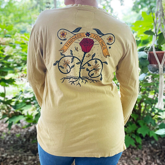 Stronger Together | June Birth Flower | Yellow Long Sleeve Shirt | Medium
